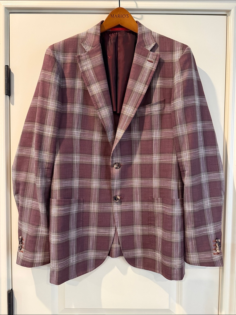 Isaia Napoli Plaid Cotton Silk Sport Coat